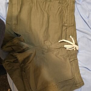 Torrid Olive Cargo Shorts with White Drawstring